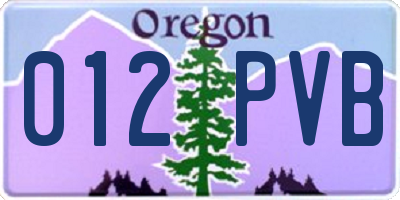 OR license plate 012PVB