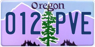 OR license plate 012PVE