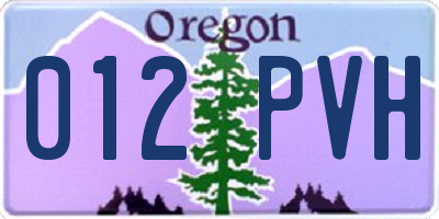OR license plate 012PVH