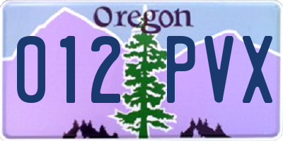 OR license plate 012PVX