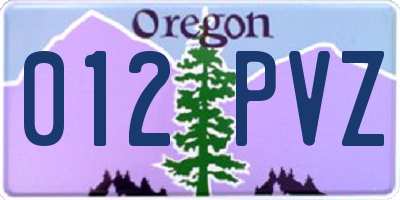 OR license plate 012PVZ