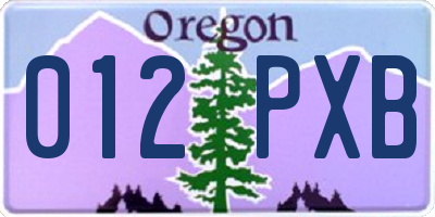 OR license plate 012PXB