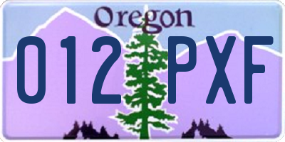 OR license plate 012PXF