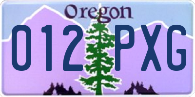 OR license plate 012PXG