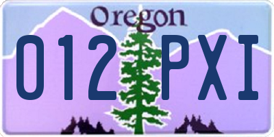 OR license plate 012PXI