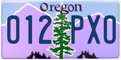 OR license plate 012PXO