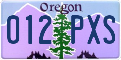 OR license plate 012PXS