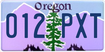 OR license plate 012PXT