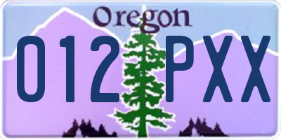 OR license plate 012PXX