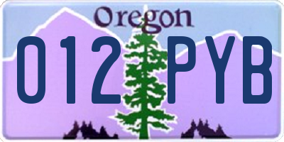 OR license plate 012PYB