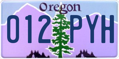 OR license plate 012PYH
