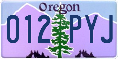 OR license plate 012PYJ