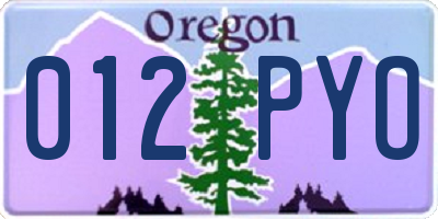 OR license plate 012PYO
