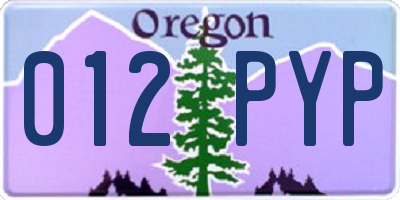 OR license plate 012PYP