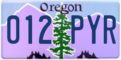 OR license plate 012PYR