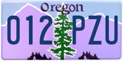 OR license plate 012PZU