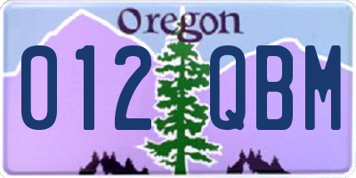 OR license plate 012QBM