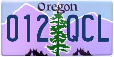 OR license plate 012QCL