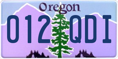 OR license plate 012QDI