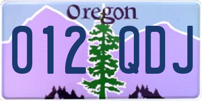 OR license plate 012QDJ