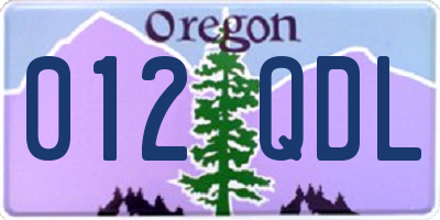 OR license plate 012QDL