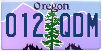 OR license plate 012QDM