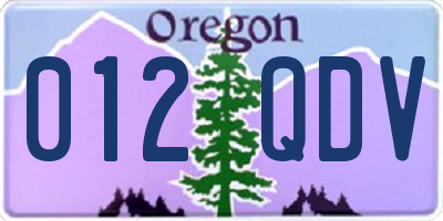 OR license plate 012QDV