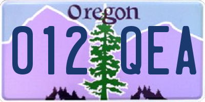 OR license plate 012QEA