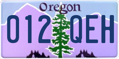 OR license plate 012QEH