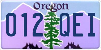 OR license plate 012QEI