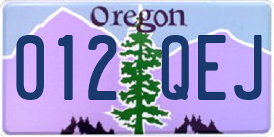 OR license plate 012QEJ