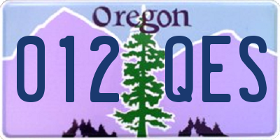 OR license plate 012QES