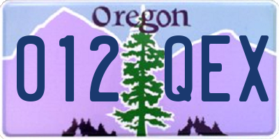 OR license plate 012QEX