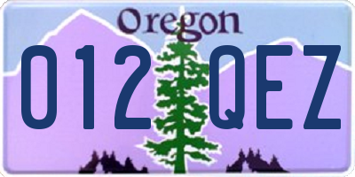 OR license plate 012QEZ