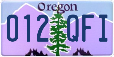 OR license plate 012QFI