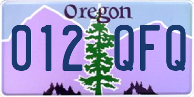 OR license plate 012QFQ