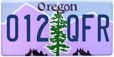 OR license plate 012QFR