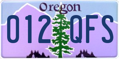 OR license plate 012QFS