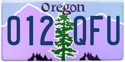 OR license plate 012QFU