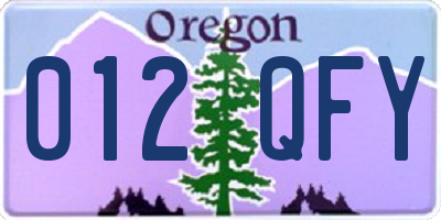 OR license plate 012QFY