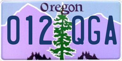 OR license plate 012QGA