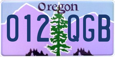 OR license plate 012QGB