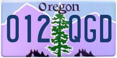 OR license plate 012QGD