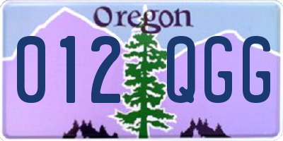 OR license plate 012QGG