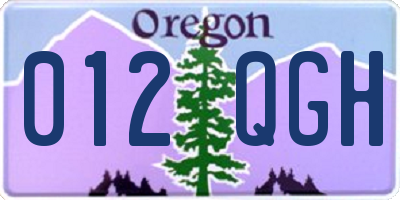 OR license plate 012QGH
