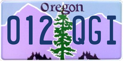 OR license plate 012QGI
