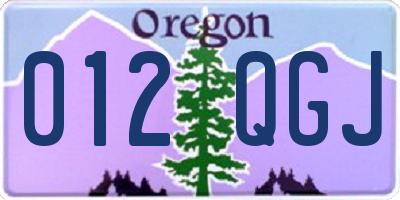 OR license plate 012QGJ