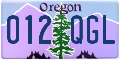OR license plate 012QGL
