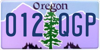 OR license plate 012QGP