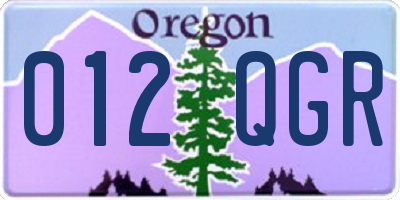 OR license plate 012QGR